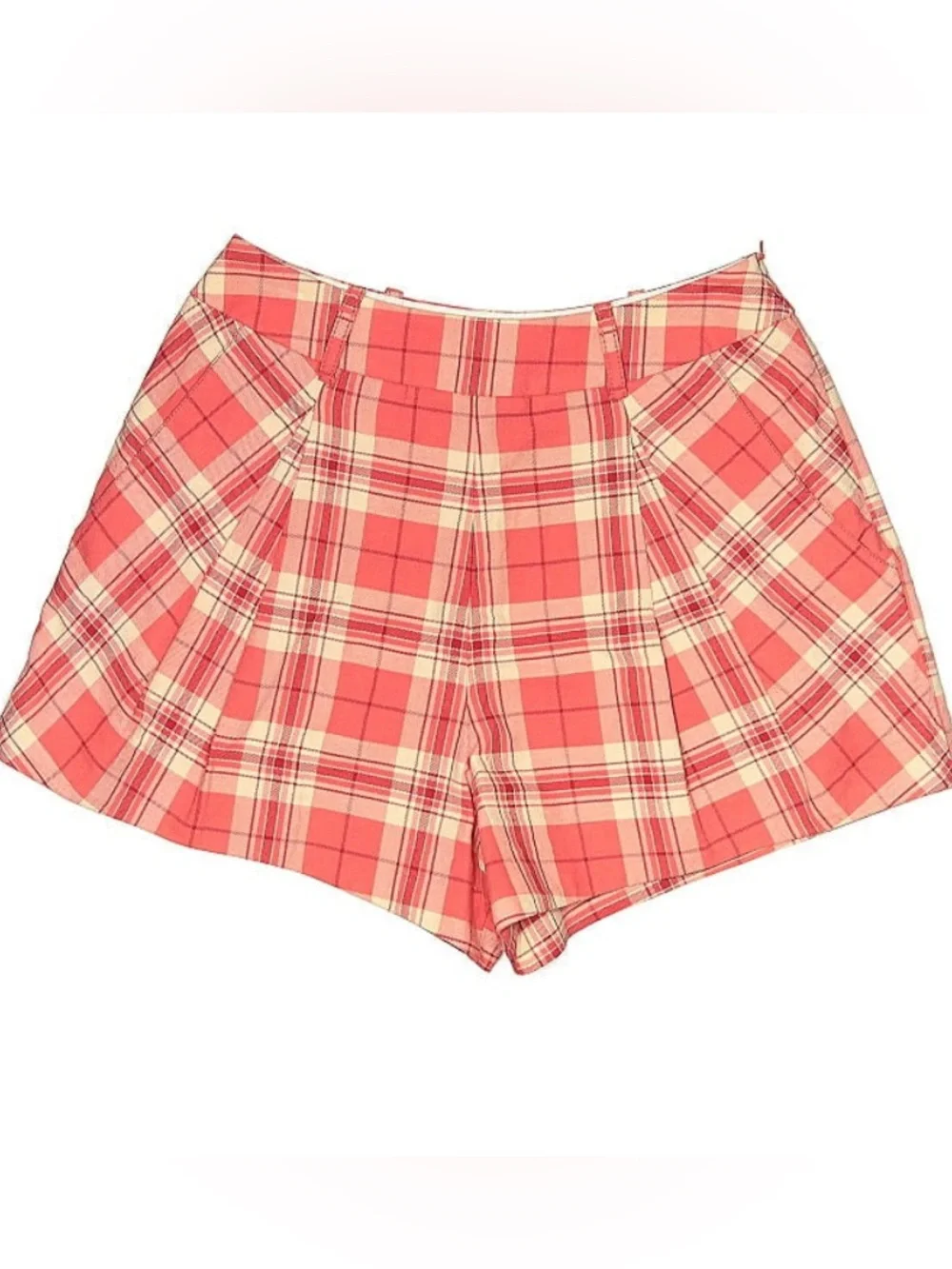 Smythe Pleated Walking Shorts Watermelon Plaid Size 4